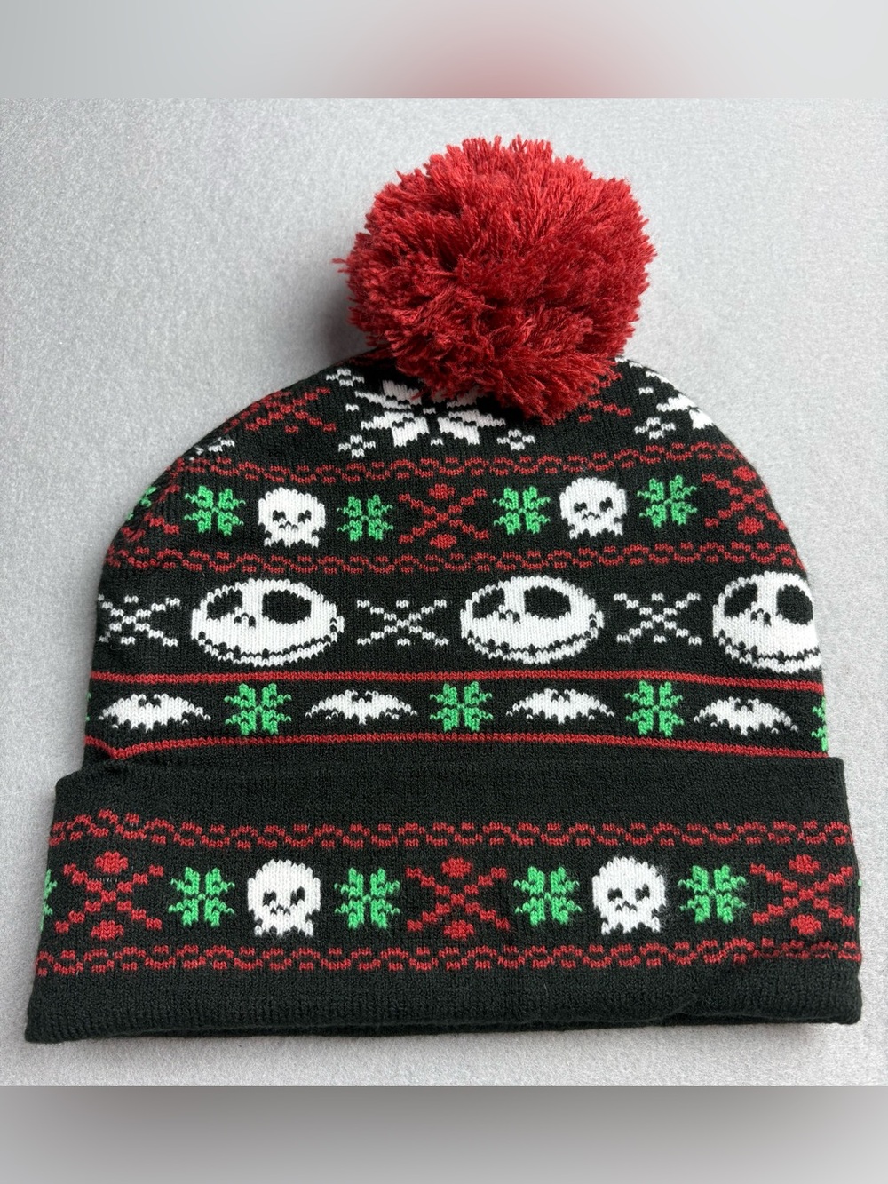 Disney Nightmare Before Christmas Jack Skellington Pom Beanie OSFM